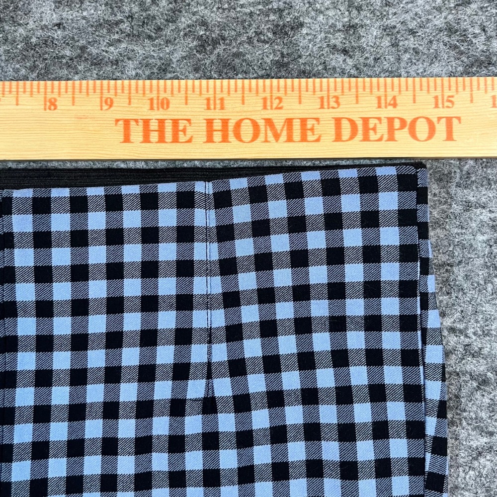 Zara Gingham Flare Pants Womens Large Blue Black Checkered‎ Retro Y2K Mod Preppy - Picture 8 of 9